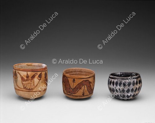 Tres vasijas de cerámica Periodo Arcaico