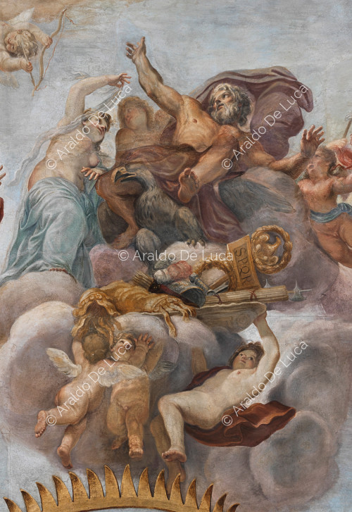 Jupiter von römischen göttern umgeben und kinder - Die Apotheose von Romulus, besonder