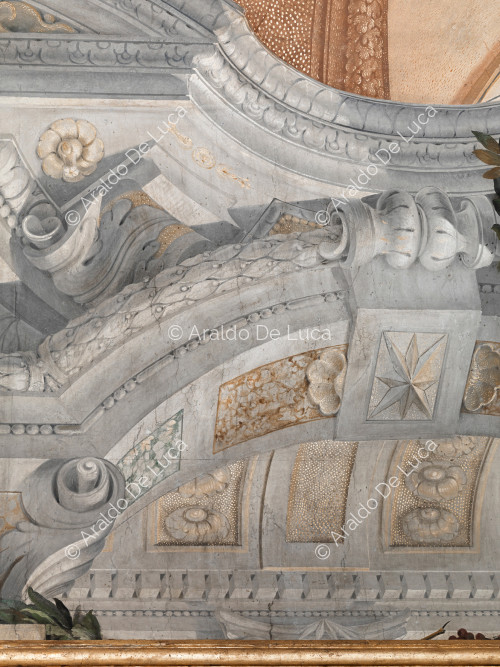 Particolare della cornice architettonico-decorativa - L'Apoteosi di Romolo, particolare