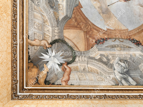 Detail der deckenfresken der Hall of Romulus - Die Apotheose von Romulus, besonder