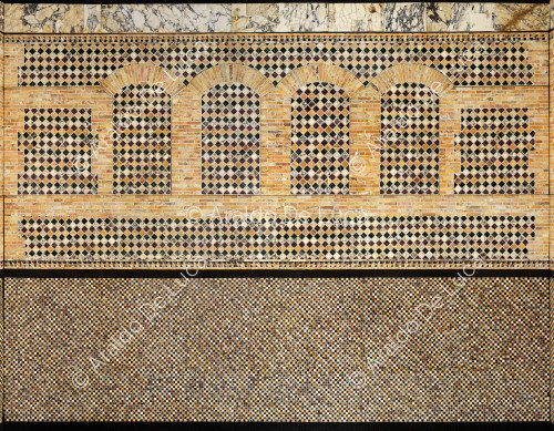 Decorazione geometrica sulla parete di fondo - Opus Sectile di Porta Marina, particolare
