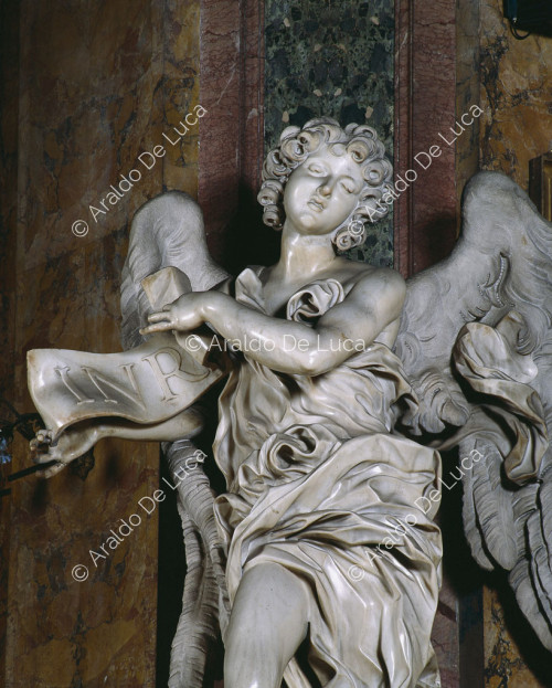 Angel with INRI cartouche (part.)