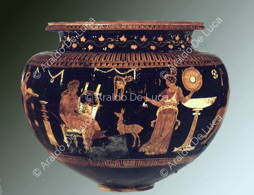 Vase decorated with red figures