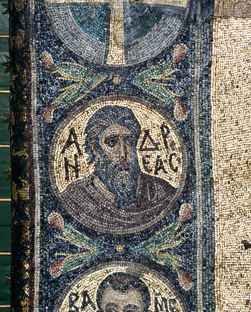 Medallions containing busts of the twelve Apostles - Mosaic of the Transfiguration, detail
