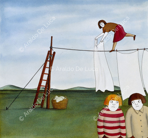 Woman on the clothesline
