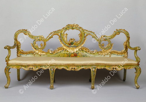 Venetian-style lacquered sofa