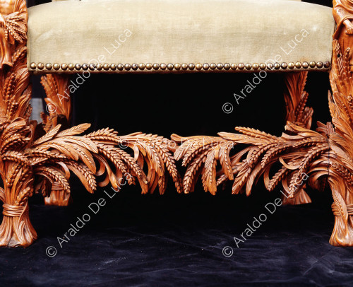 Carved chair with zodiac depiction
