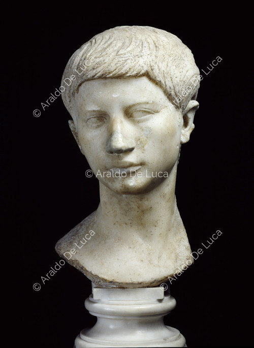 Busto ritratto in marmo di ragazzo