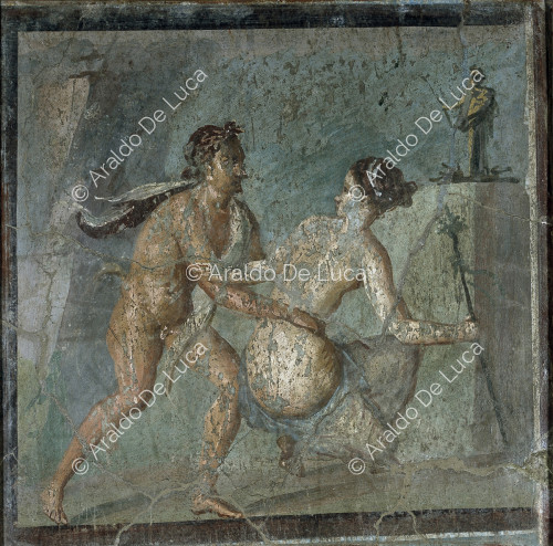 Fresque avec Satyre surprenant une Ménade