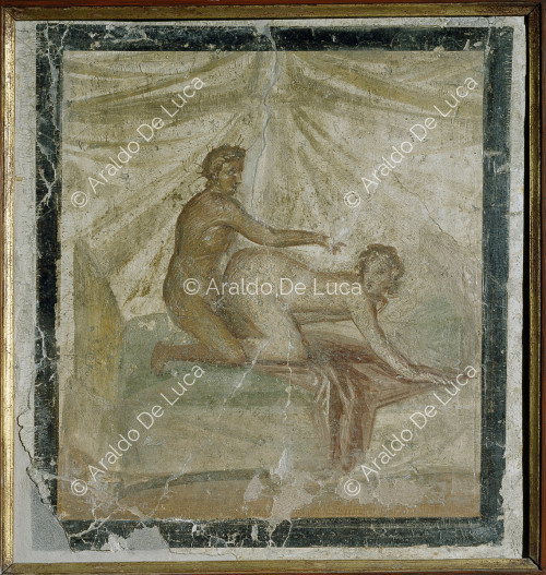 Fresco with erotic scene from venereum