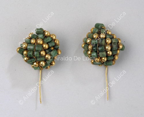 Gold and gemstone cluster earrings