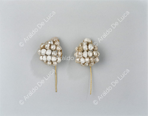 Gold and pearl hoop earrings