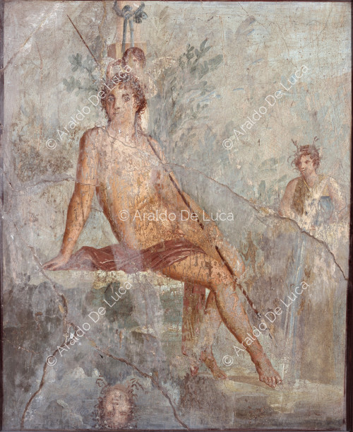 Fresko mit Narziss und Eros