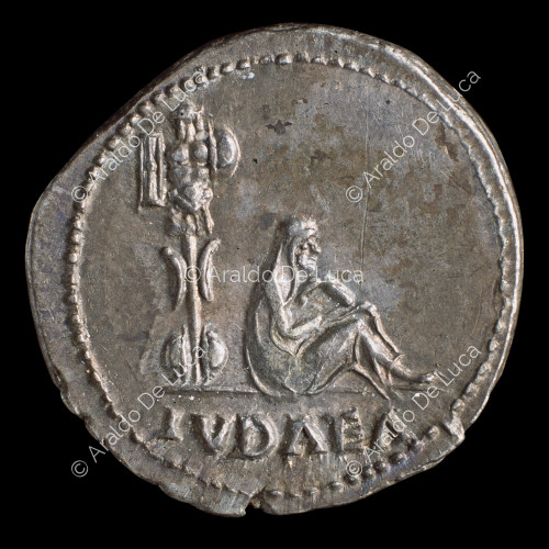 Seated Judea, a trophy at her feet