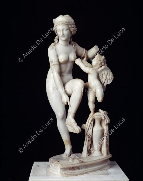 Marble group of Aphrodite with child Eros