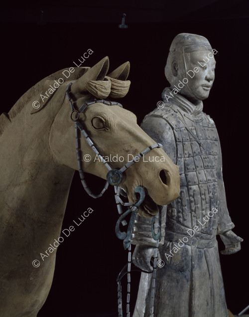 Terracotta Army. Horseman with horse