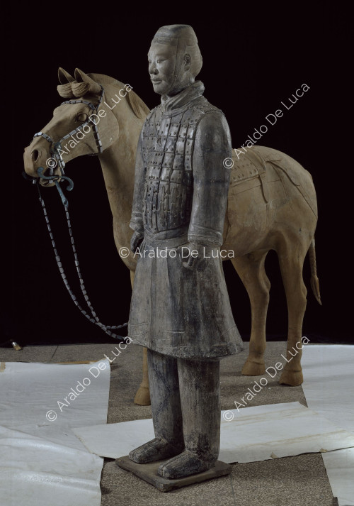 Esercito di Terracotta. Cavaliere con cavallo