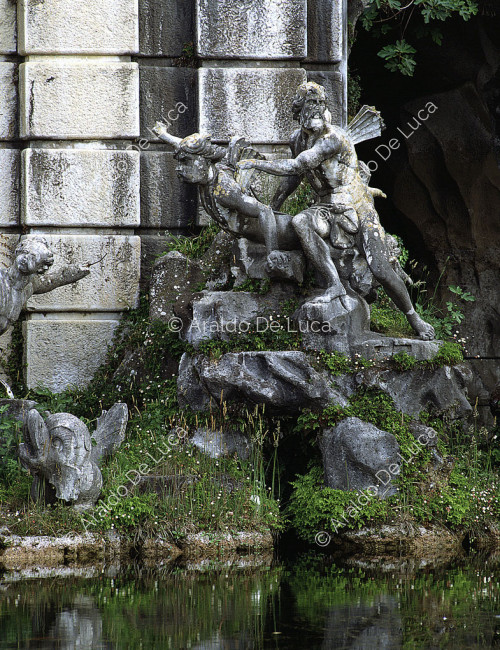 Detail eines der Springbrunnen im Palast